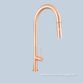 Rose gold stainless steel swivel kitchen faucet